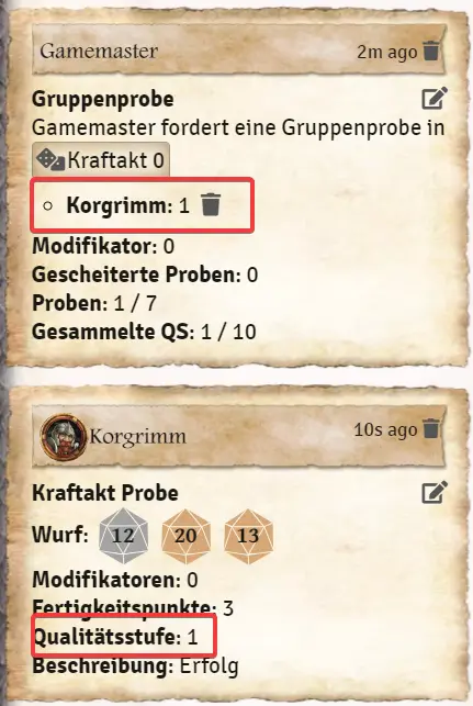 QS Gruppenprobe