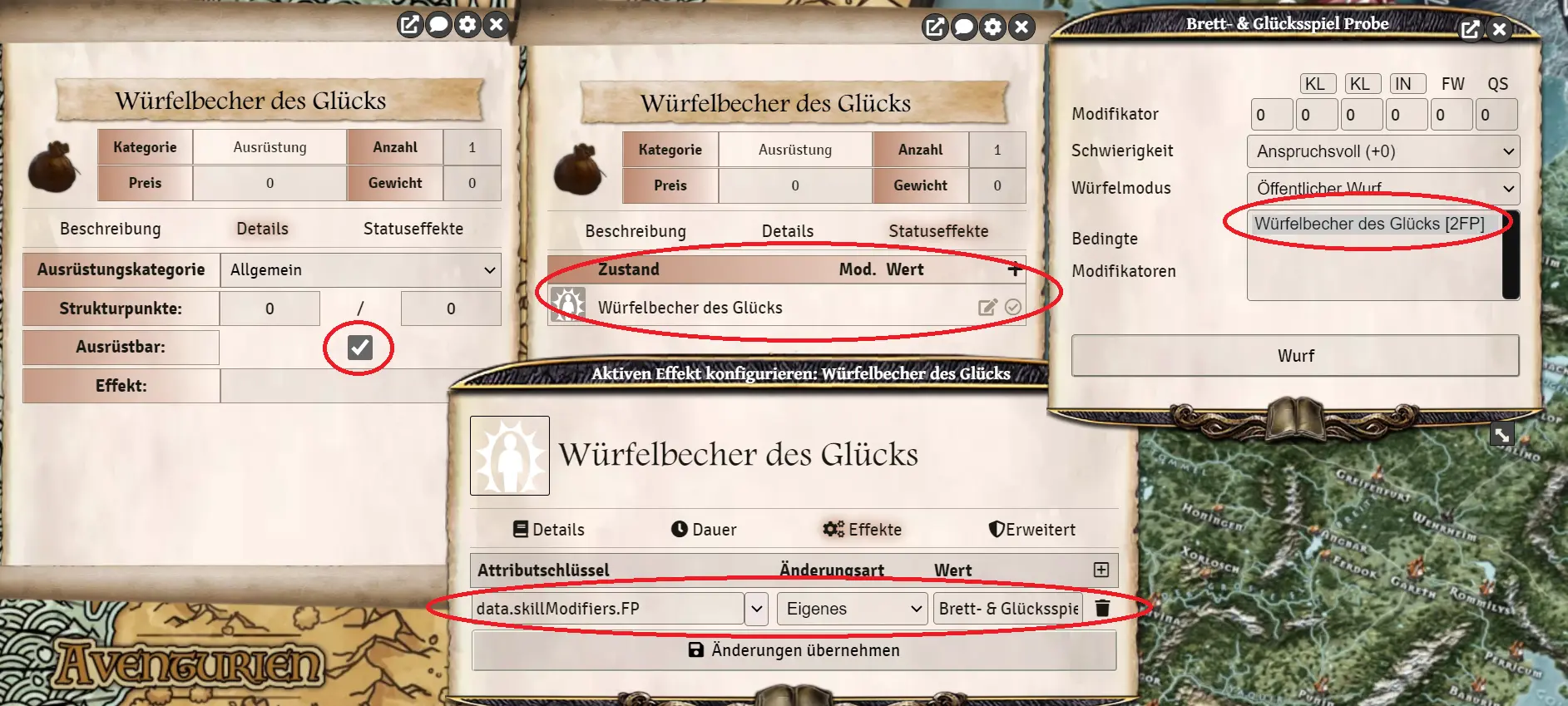 Würfelbecher des Glücks