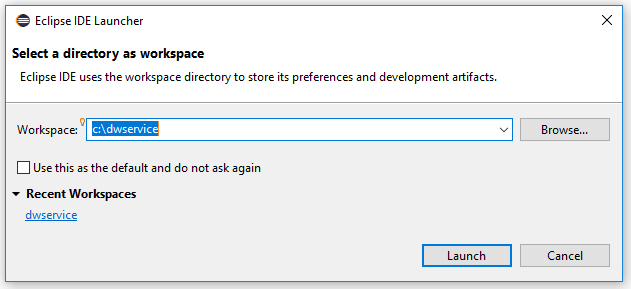 Eclipse Create Workspace