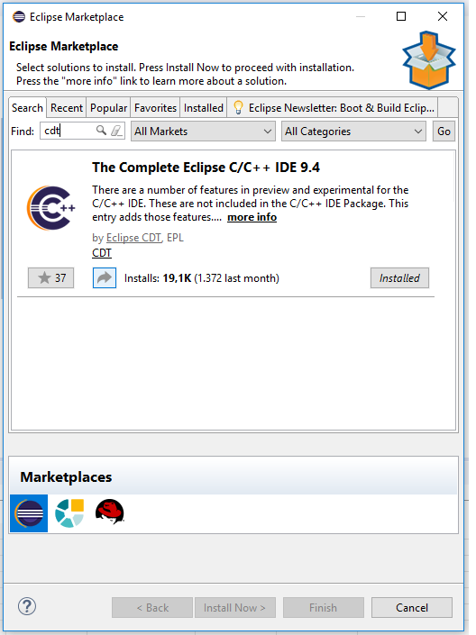 Eclipse Install CDT