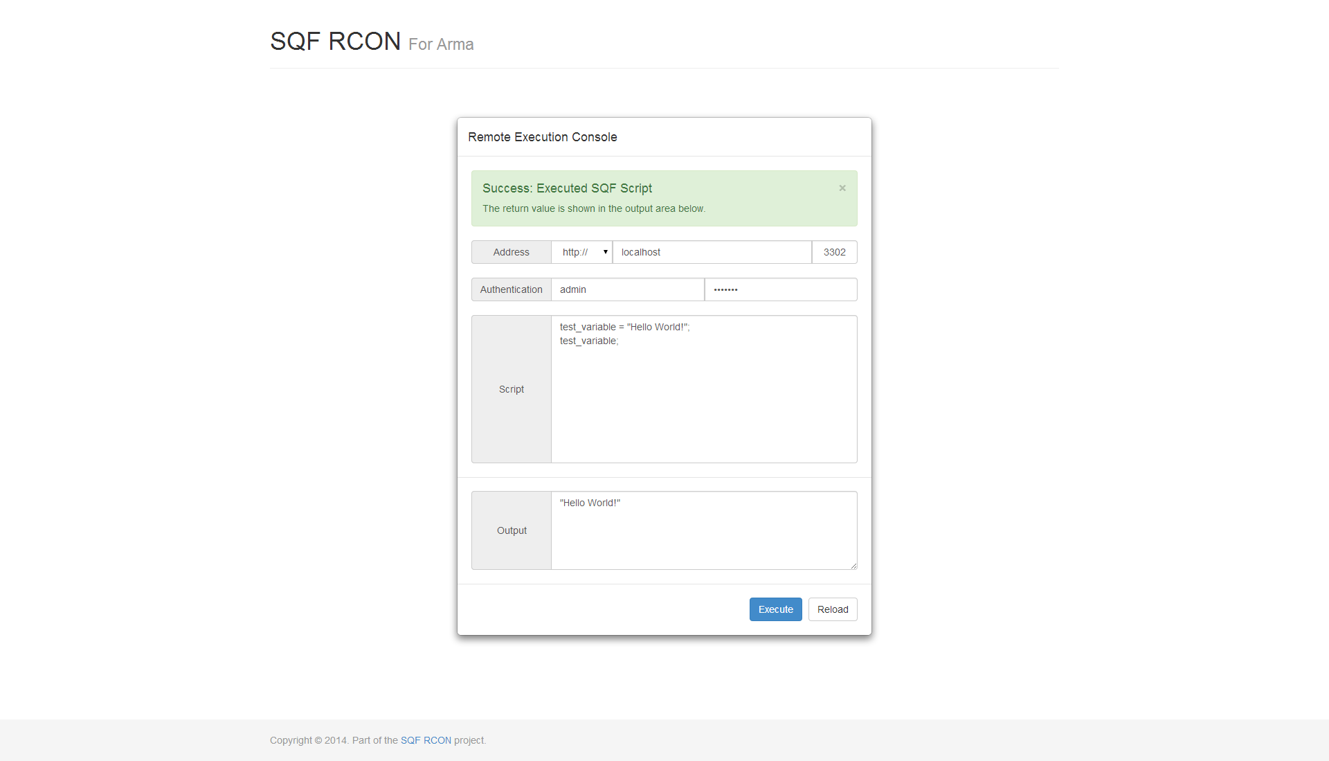 SQF Remote Console Active