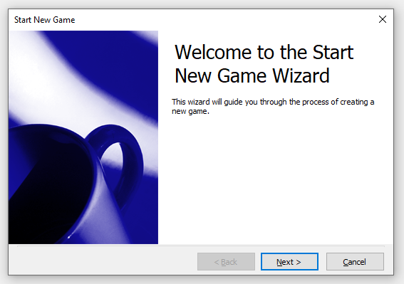 Create New Game dialog